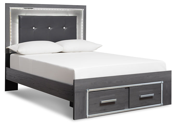 Lodanna  Panel Bed With 2 Storage Drawers