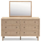 Cielden Queen Panel Bed with Mirrored Dresser and Nightstand