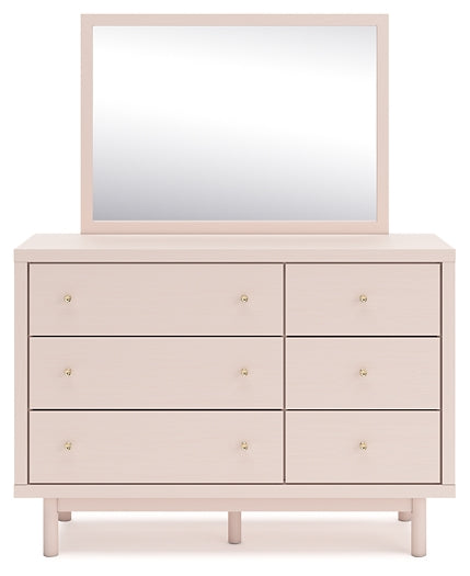 Wistenpine Full Upholstered Panel Bed with Mirrored Dresser, Chest and Nightstand