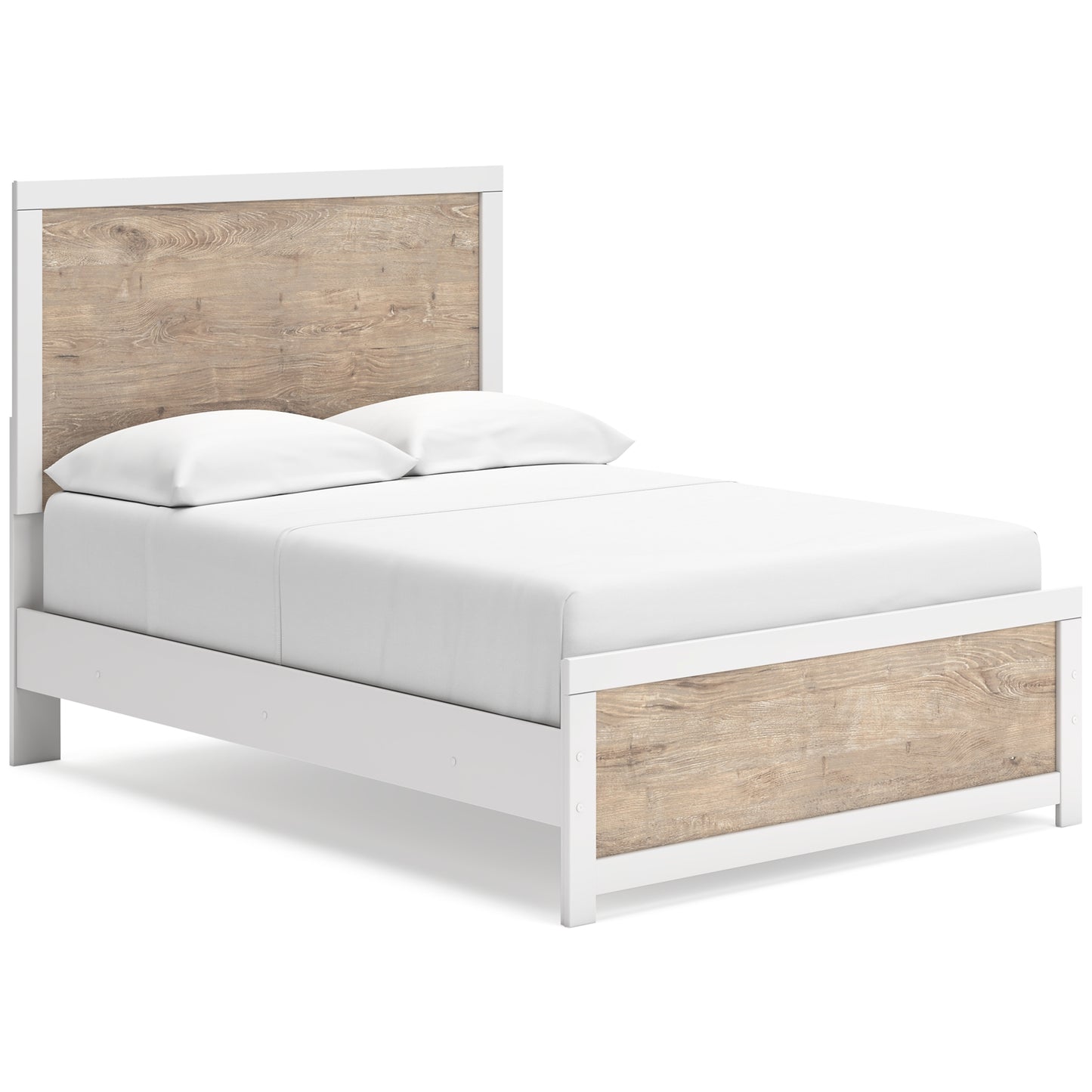 Charbitt Full Panel Bed with Mirrored Dresser and 2 Nightstands