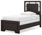 Covetown Twin Panel Bed with Mirrored Dresser and 2 Nightstands