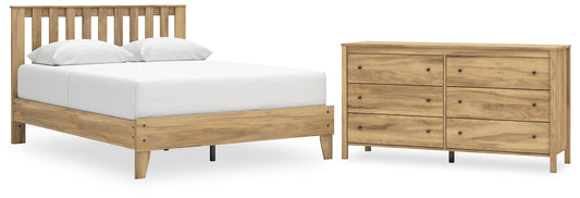 Bermacy Queen Platform Panel Bed with Dresser