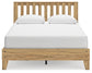 Bermacy Queen Platform Panel Bed with 2 Nightstands