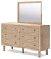 Cielden Full Panel Bed with Mirrored Dresser, Chest and Nightstand