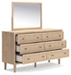 Cielden Full Panel Bed with Mirrored Dresser, Chest and Nightstand