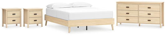 Cabinella Queen Platform Bed with Dresser and 2 Nightstands