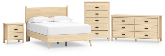 Cabinella Full Platform Panel Bed with Dresser, Chest and Nightstand