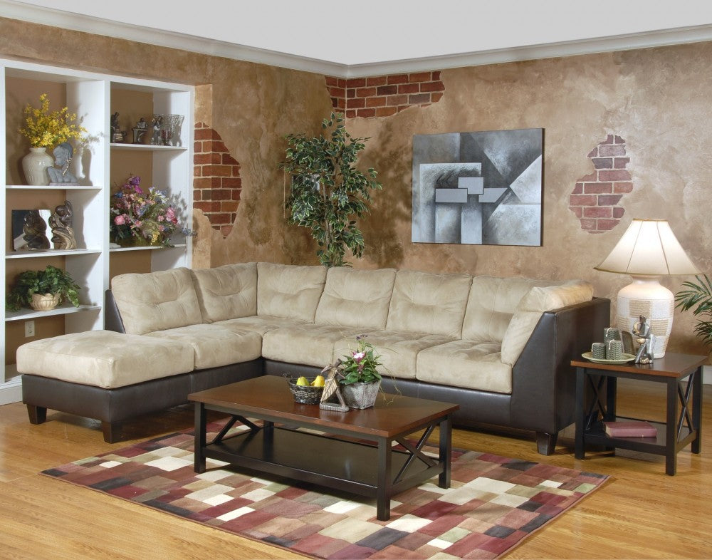 Walnut 2 Piece Sectional