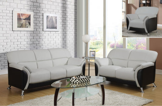 9103 Grey/Black Sofa and Loveseat Group